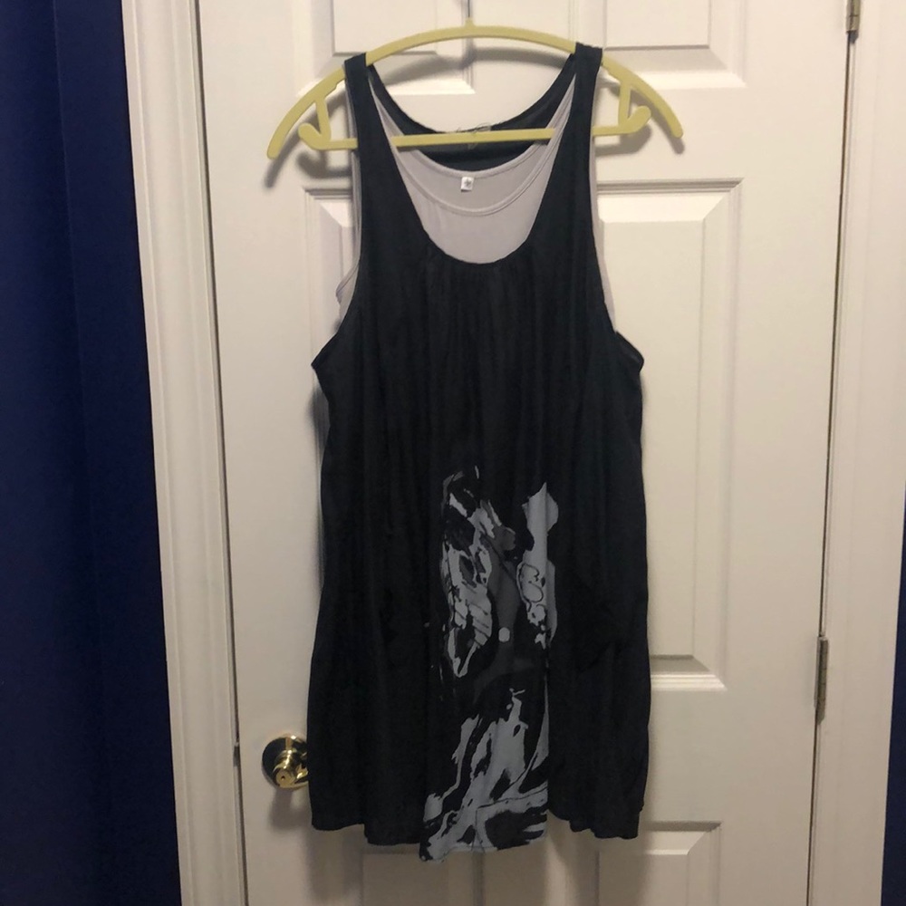 ⚡️Two-Piece Layered Graphic Tank Dress